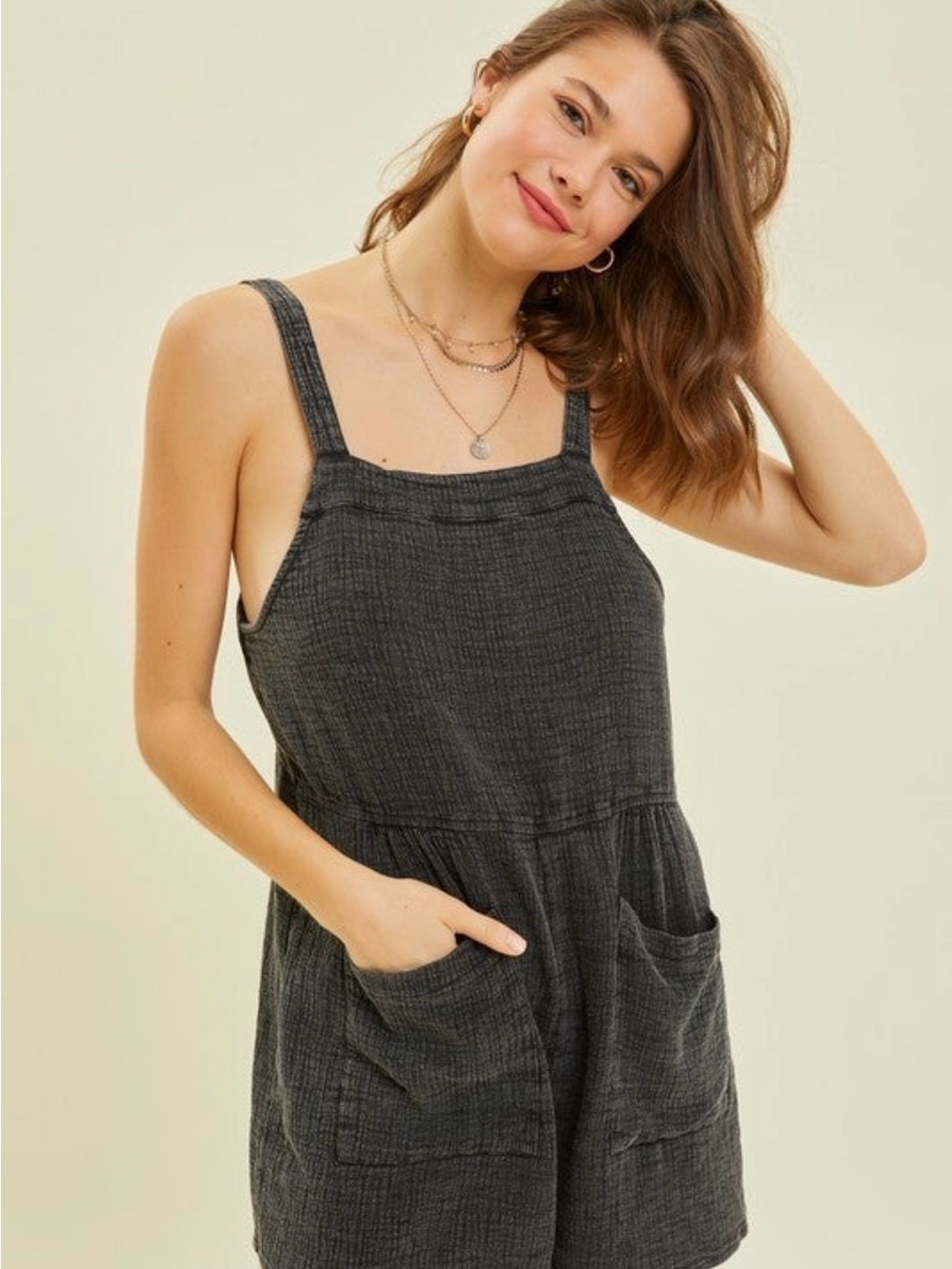Heyson Women’s Ash Black Sleeveless Romper